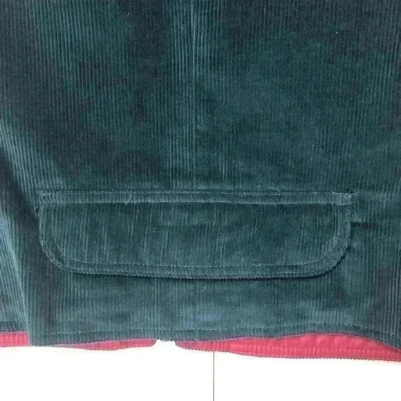 Liz Claiborne Unique Vintage Teal Corduroy Hunting Vest Fuchsia Lining Sz Medium - Picture 11 of 15